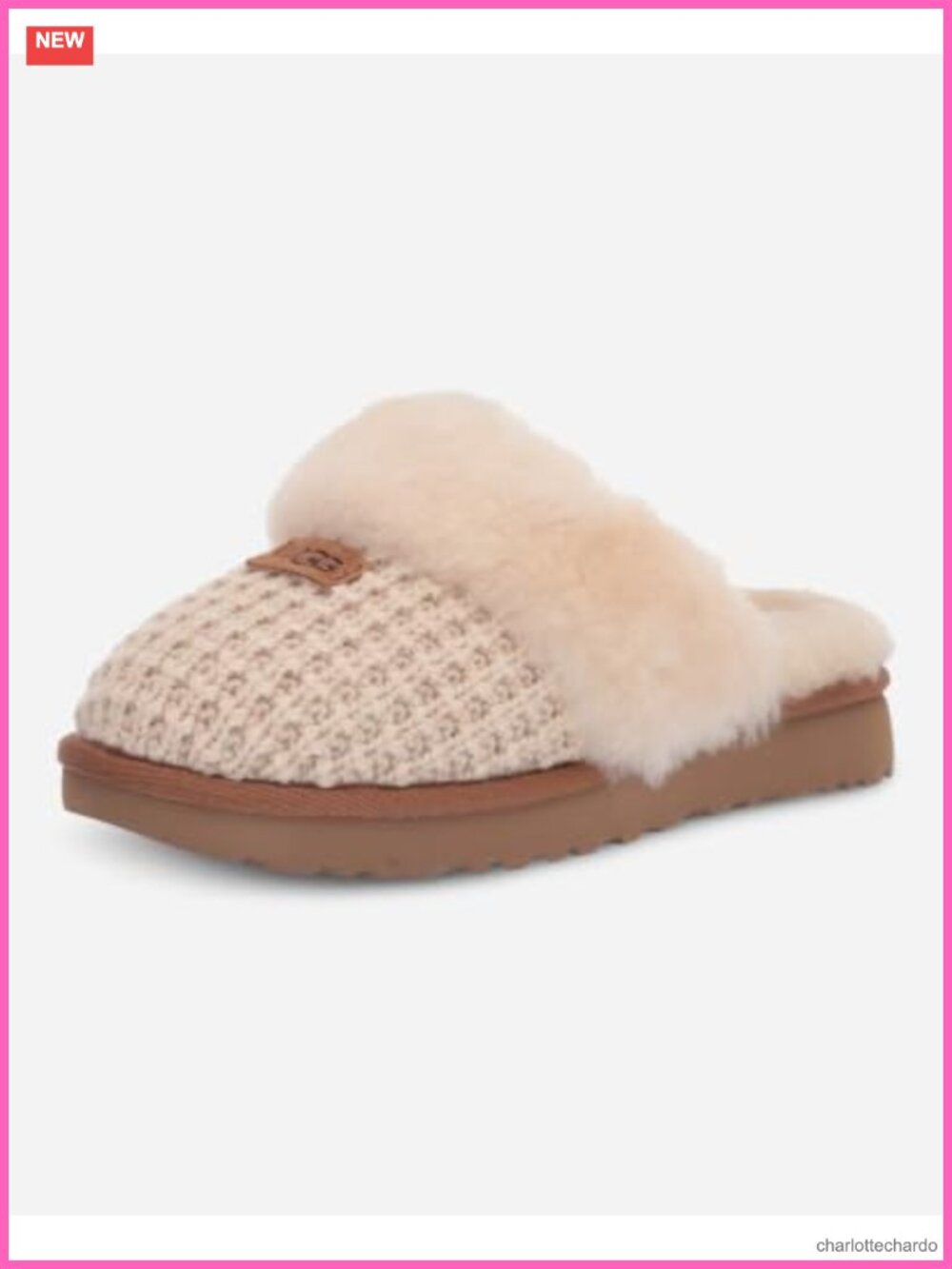 Women's Cozy Knit Slippers with Sheepskin Lining and Treadlite Outsole